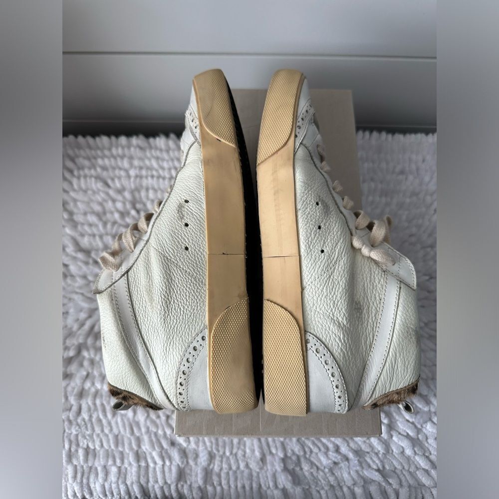 Golden Goose Mid Star Off White Sneakers Leopard Fur Heel - Picture 8 of 14
